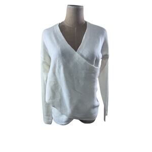 NWT! " MAISON MASCALLIER" Criss Cross,Cream Sweater,Long Sleeve,Surplice Sweater